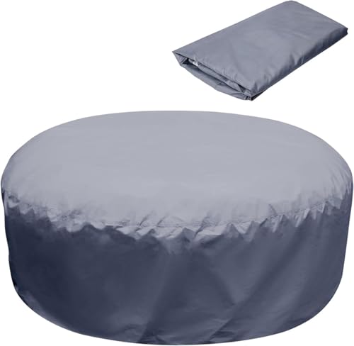 Runde pool Abdeckung, Wasserdicht Tragbare Außen Terrasse Runde Aufblasbare Abdeckung Schutz Badewanne Pool Staubs Chutz(grey,190x30cm) von Generic