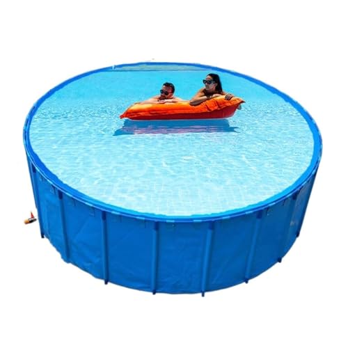 Runder, Oberirdischer Außenpool (1,3 X 7,8 M, 115 L) PVC-verstärkter Fischteichpool, Oberirdischer Pool Mit Robustem Rahmen, Koiteich, Faltbarer Wasserspeicher(2543L/672GAL-1.8X1M(D X H)) von Generic