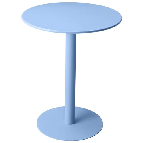 Runder Beistelltisch for Den Außenbereich, Kleiner Kaffeetisch aus Eisen, Einfache Montage, for Verhandlungen, Rezeption, Milchteeladen-Bar(Lake Blue,70x72cm/27x28in) von Generic