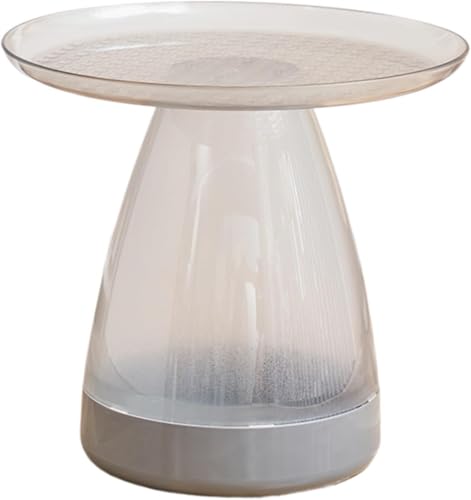 Runder Couchtisch für Wohnzimmer Einfaches Design Stabiler Struktur Elegante Töne mehrerer Farben Acryl Couchtisch für Wohnzimmer oder Büro, transparentes Grau, eine Größe, eine Größe von Generic