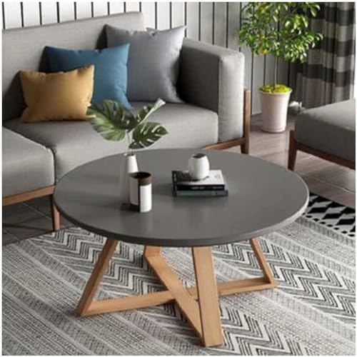 Runder Couchtisch zum Ineinanderstapeln, 2er-Set, runder Couchtisch – modernes Design mit MDF-Platte und Holzbeinen für Wohnzimmer, Schlafzimmer, Balkon, Büro – einfach zu montierender Beist von Generic