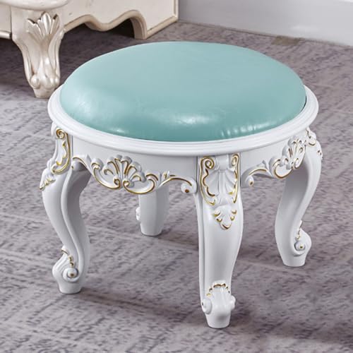 Runder Hocker Ottoman Fußhocker Fußhocker für Wohnzimmer Eingangsbereich Küche Schlafzimmer Klein Modern Ledersofa mit Füßen von Generic