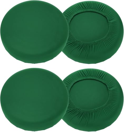 Runder Hockerbezug 28-38/40-50 cm - Waschbar & Staubdicht - Mit Elastischem Gummizug - Für Barhocker, Küche & Wohnzimmer - Dekorativer Schonbezug(Green,28-38CM) von Generic
