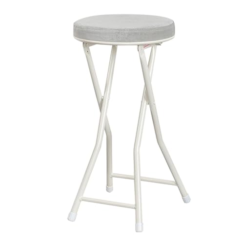 Runder Klapphocker, Rückenloser Frühstücksbarhocker mit Fußstütze für Erwachsene Küche Picknick Garten(Gray) von Generic