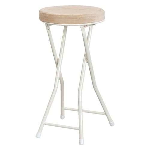 Runder Klapphocker, Rückenloser Frühstücksbarhocker mit Fußstütze für Erwachsene Küche Picknick Garten(Wood) von Generic