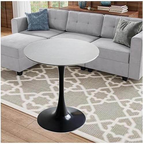 Runder Moderner Esstisch Tulip Mit Granitplatte Und Metallsockel Für Küche Esszimmer, Grey, 60Cm Runder Moderner Esstisch Tulip Mit Granitplatte Und Metallsockel Für Küche Esszimmer, Grey, 60Cm von Generic