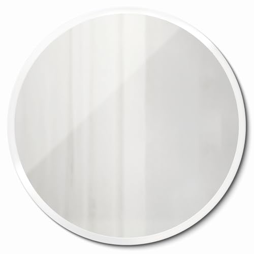 Runder Spiegel 100 cm Weiß Glasrahmen | Extra großer Wandspiegel für Badezimmer Wohnzimmer Eingangsbereich | Modernes Design | Dekoratives Wohnaccessoire | Premium Qualität Runder Spiegel 100 cm Weiß Glasrahmen | Extra großer Wandspiegel für Badezimmer Wohnzimmer Eingangsbereich | Modernes Design | Dekoratives Wohnaccessoire | Premium Qualität von Generic