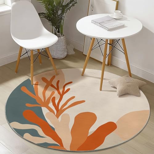 Runder Teppich 60 cm - Abstrakt Poster Koralle Bedruckter Teppich, Waschbarer Rutschfester Bunt Rund Teppiche für Wohnzimmer & Schlafzimmer Fußmatten Runder Teppich 60 cm - Abstrakt Poster Koralle Bedruckter Teppich, Waschbarer Rutschfester Bunt Rund Teppiche für Wohnzimmer & Schlafzimmer Fußmatten von Generic