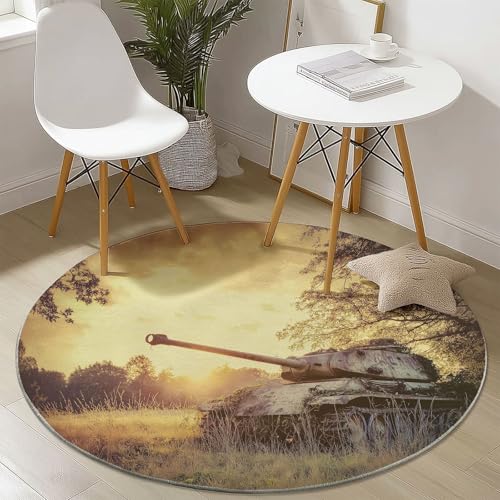 Runder Teppiche 120 cm Retro Panzergras Waschbarer Runder Teppich rutschfest Fusselfrei Niederflor Für Wohnzimmer Kinderzimmer Schlafzimmer Couchtisch Gelb Runder Teppiche 120 cm Retro Panzergras Waschbarer Runder Teppich rutschfest Fusselfrei Niederflor Für Wohnzimmer Kinderzimmer Schlafzimmer Couchtisch Gelb von Generic