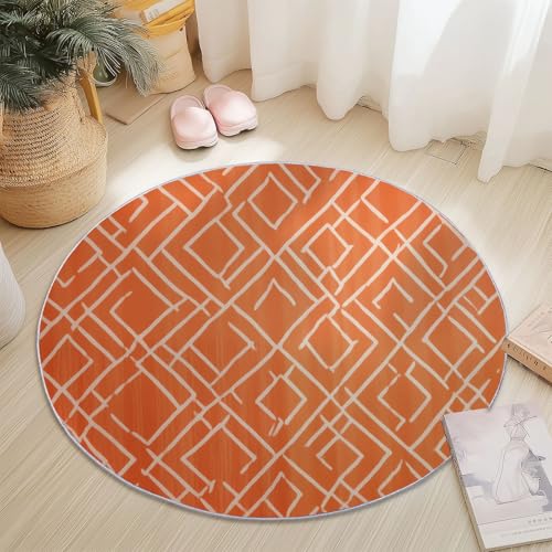 Runder Teppiche 180 cm Geometrie Geometrie Linien Waschbarer Runder Teppich rutschfest Fusselfrei Niederflor Für Wohnzimmer Kinderzimmer Schlafzimmer Couchtisch Orange Farbe Runder Teppiche 180 cm Geometrie Geometrie Linien Waschbarer Runder Teppich rutschfest Fusselfrei Niederflor Für Wohnzimmer Kinderzimmer Schlafzimmer Couchtisch Orange Farbe von Generic