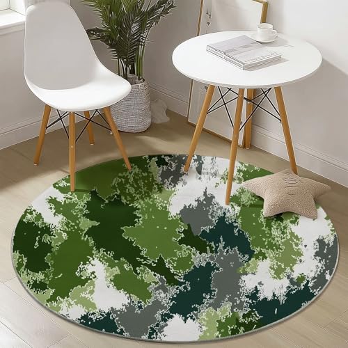 Runder Teppiche 180 cm Tarnung Tarnung Farbblöcke Waschbarer Runder Teppich rutschfest Fusselfrei Niederflor Für Wohnzimmer Kinderzimmer Schlafzimmer Couchtisch Grün Runder Teppiche 180 cm Tarnung Tarnung Farbblöcke Waschbarer Runder Teppich rutschfest Fusselfrei Niederflor Für Wohnzimmer Kinderzimmer Schlafzimmer Couchtisch Grün von Generic