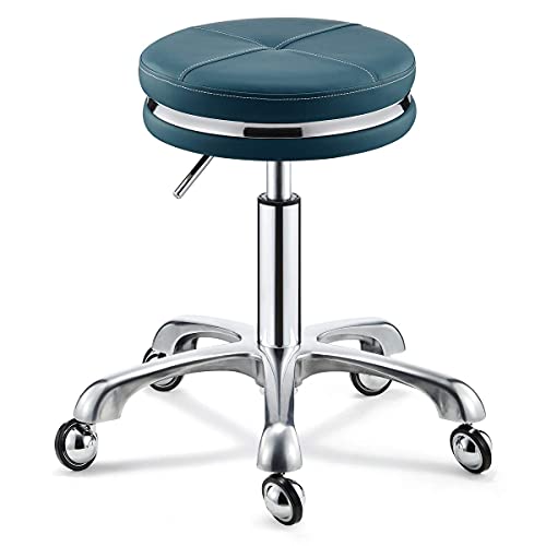 Runder hydraulischer Hocker aus PU-Leder mit rutschfesten Füßen Drehbare Höhenverstellung Spa Drafting Salon Tattoo Work Office Massage Hocker Operationsstuhl Cush Grau De von Generic