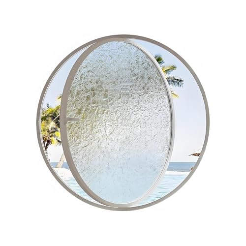 Rundes Bullaugenfenster Schuppenfenster 360 ° Drehbar Lüftungsfenster Flächenbündig Montiert Fenster Aus Gehärtetem Glas Badezimmer Schlafzimmer Wohnzimmer(White,90cm/35.4in) von Generic