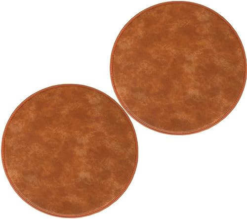Rundes Leder-stuhlkissen Runde wasserdichte Hockerkissen 2/4 Packungen rutschfeste Sitzkissen Esszimmer-küchenstuhl-Polster, Black, 45cm*4packs Rundes Leder-stuhlkissen Runde wasserdichte Hockerkissen 2/4 Packungen rutschfeste Sitzkissen Esszimmer-küchenstuhl-Polster, Black, 45cm*4packs von Generic