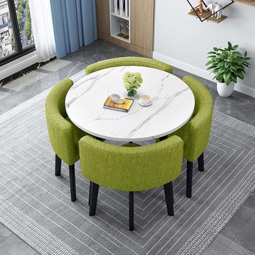 Rundes Quadratisches Esstisch-Set Mit Stühlen Moderner Konferenztisch Und 4 Stühle Set Empfangstisch Und Stuhlkombination Küchentisch-Set Aus Holz Für 4 Personen Für Das Wohnz, E, 80cm/31.5in Rundes Quadratisches Esstisch-Set Mit Stühlen Moderner Konferenztisch Und 4 Stühle Set Empfangstisch Und Stuhlkombination Küchentisch-Set Aus Holz Für 4 Personen Für Das Wohnz, E, 80cm/31.5in von Generic