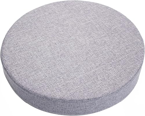 Rundes Sitzkissen Aus Leinen Stoff ，Abnehmbarer Bezug Waschmaschinenfest Sitzpolster ，Kissen Für Bürostuhl, Küchenstuhl, Garten, Wohnzimmer(Gray,50x50x10cm(20x20x4inch)) von Generic