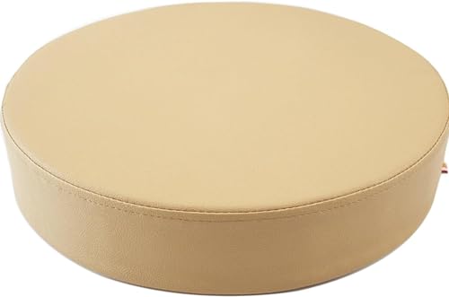 Rundes Sitzkissen aus Leder für Küchen und Esszimmerstühle Memory-Schaum-Kissen für Gartenmöbel rutschfeste Rückenlehne Dicke weiche Stuhlpolster für Zuhause (Khaki 40 x 8 cm) von Generic