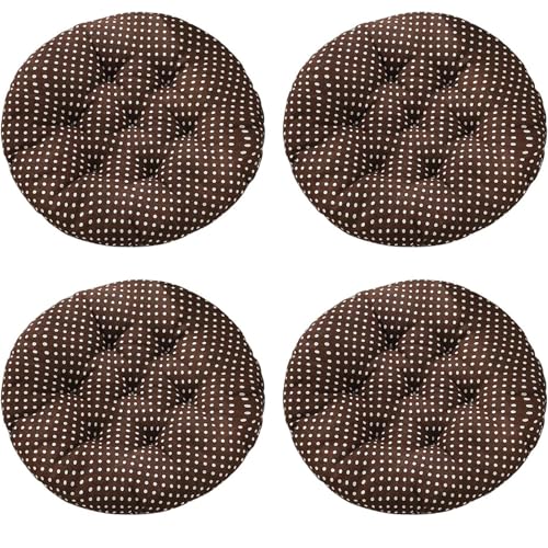 Rundes Sitzkissen1/2/4 StüCk ，Baumwoll-Leinen-Mischgewebe, Hautfreundlich Und Atmungsaktiv FüR KüChenstüHle/BüRostüHle/TerrassenstüHle(Stmle12,40x40(4pcs)) von Generic