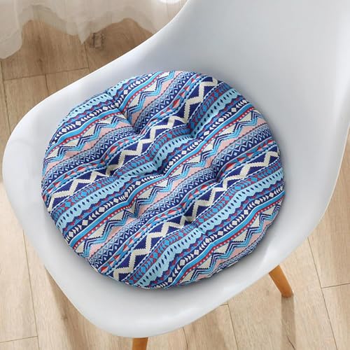 Rundes Sitzkissen1/2/4 StüCk ，Baumwoll-Leinen-Mischgewebe, Hautfreundlich Und Atmungsaktiv FüR KüChenstüHle/BüRostüHle/TerrassenstüHle(Stmle13,45x45(1pcs)) von Generic