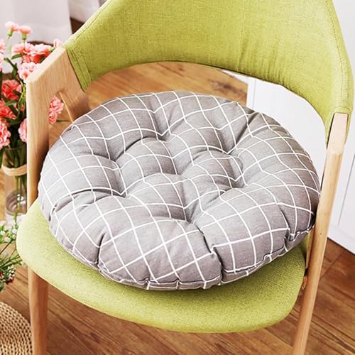 Rundes Sitzkissen1/2/4 StüCk ，Baumwoll-Leinen-Mischgewebe, Hautfreundlich Und Atmungsaktiv FüR KüChenstüHle/BüRostüHle/TerrassenstüHle(Stmle14,40x40(1pcs)) von Generic