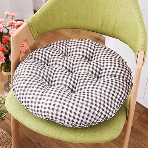 Rundes Sitzkissen1/2/4 StüCk ，Baumwoll-Leinen-Mischgewebe, Hautfreundlich Und Atmungsaktiv FüR KüChenstüHle/BüRostüHle/TerrassenstüHle(Stmle19,30x30(1pcs)) von Generic
