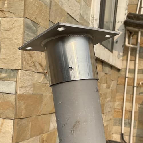 Rundpfosten-Ankerbasis 304 Edelstageländerpfostenhalterungen, Pergola Patio Mailbox Geländerstütze/Dia - 70Mm(2.76In) von Generic