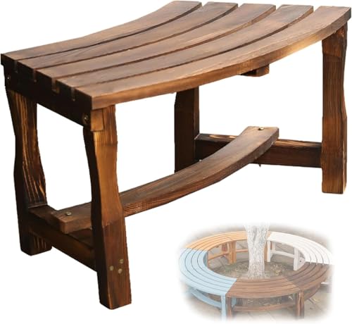 Rundum-Baumbank, Gebogene Gartenbank Aus Holz for Den Außenbereich, Wetterfeste Form, Lässt Sich Unendlich Erweitern, Rustikaler Hocker, Flexible Sitzgelegenheiten for Parks, Terrasse von Generic