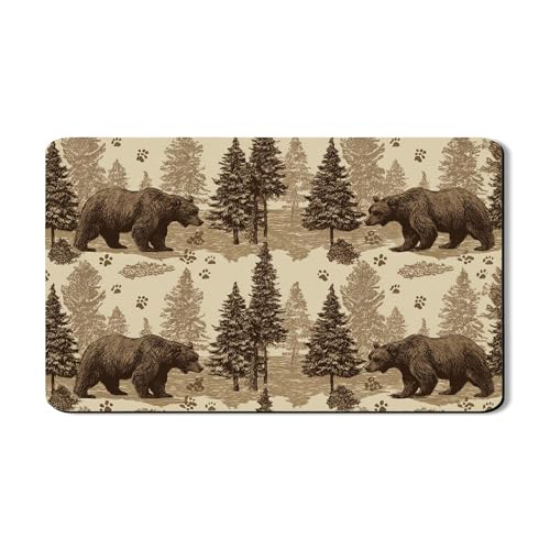 Rustikale Abtropfmatte für Küchentheke, Vintage-Tier-Design, saugfähiges Gummi-Abtropfgestell, natürliches PU-Leder, Abtropfmatte für Küchentheke, Wildtierschutz, 30,5 x 50,8 cm von Generic
