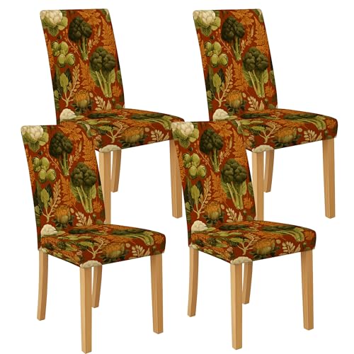 Rustikale Stuhlhussen mit Blumenmuster für Esszimmerstühle, dehnbar und waschbar, Spandex-Sitzschoner, lebendige dekorative Schonbezüge für Küche, Wohnzimmer, 4 Stück Rustikale Stuhlhussen mit Blumenmuster für Esszimmerstühle, dehnbar und waschbar, Spandex-Sitzschoner, lebendige dekorative Schonbezüge für Küche, Wohnzimmer, 4 Stück von Generic