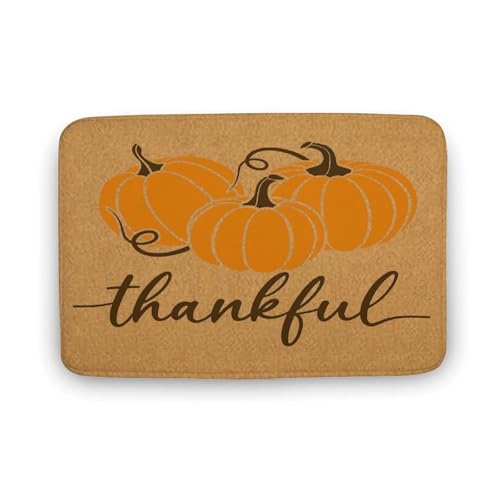 Rustikales Thanksgiving Willkommensschild - KürbisseAutumnNiedlich Dankbar Fußabtreter Robust Fußmatte Überdachten Teppich Für Eingang Terrasse Hauseingänge 40 X 60Cm von Generic
