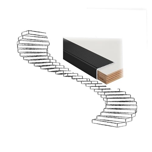 Rutschfester Treppenkantenschutz aus Aluminium- Wasserdichte, verschleißfeste Treppenkanten aus Metall in L-Formfür Innen-/Außentreppen (0,9 m, 3 x 2/4 x 2/7 x 3 cm)(Black,4x2cm) von Generic