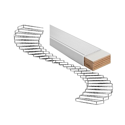 Rutschfester Treppenkantenschutz aus Aluminium- Wasserdichte, verschleißfeste Treppenkanten aus Metall in L-Formfür Innen-/Außentreppen (0,9 m, 3 x 2/4 x 2/7 x 3 cm)(Gray,4x2cm) von Generic