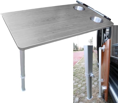 Rv Side Hanging Klapptisch Mit Upgrade Ausziehbares Tischbein 2 Cup Slots, Holz-essecken Für Wohnmobile, Boote, Wohnwagen, Vans, Wohnmobile, Grey Rv Side Hanging Klapptisch Mit Upgrade Ausziehbares Tischbein 2 Cup Slots, Holz-essecken Für Wohnmobile, Boote, Wohnwagen, Vans, Wohnmobile, Grey von Generic