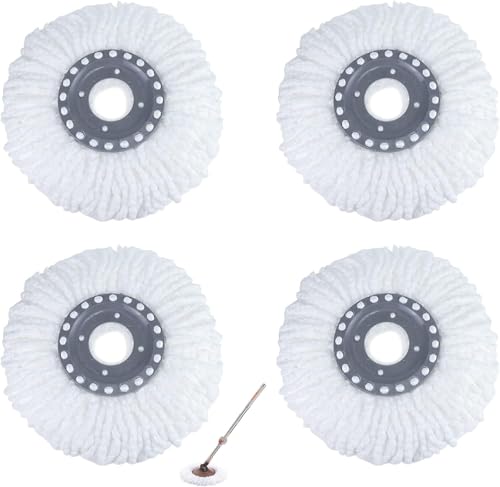 SDwfxd 4 STK Mop Ersatz, Universeller 360° Spin Mop Kopf mit Hoher Wasser und Schmutzaufnahme für Laminat Parkett Fliesen Marmor Bodenreinigung (38 cm) von Generic