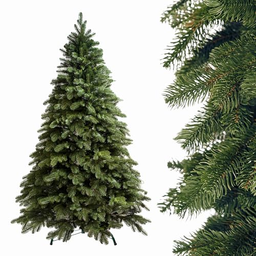 SMEREKA® Künstlicher Weihnachtsbaum 180 cm [Spritzguss 100% Naturgetreue, Made in EU] Nordmanntanne Tannenbaum Künstlich mit Metallständer - Christbaum Künstlich von SMEREKA