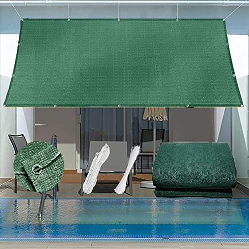 Safety Net Protection Rope Net - 2,8 x 7,5 m UV Block Sun Shade Sail, Breathable Pergola Cover for Outdoor Patio, Garten, Backyard, Dark Green with Cable Ties von Generic