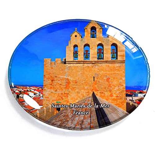 Saintes-Maries-de-la-Mer Frankreich Magnet Kühlschrank Gefrierschrank Magnet Aufkleber Souvenir Dekorationen Oval Kristall Magnet Küche Whiteboard von Generic