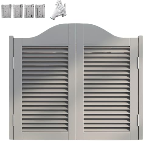 Saloontüren Westerntür Flügeltür Penedeltür Schwingtür 2 Türen W60-160cm H100cm Scharnier Schwingtür for Cafe Bar Pub(Grau,99 cm X 100cm) von Generic