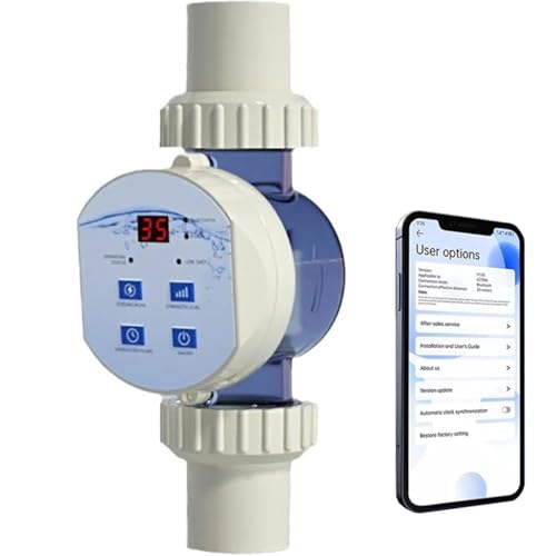 Salzchlorgenerator, Salzchlorgeneratorsystem for eingebaute Pools, 2,5–10 g/h elektrolytischer Salzwasserchlorinator mit intelligentem Digitalpanel, integriertem WLAN und App-Steuerung(10g/h) von SUCRFXJ