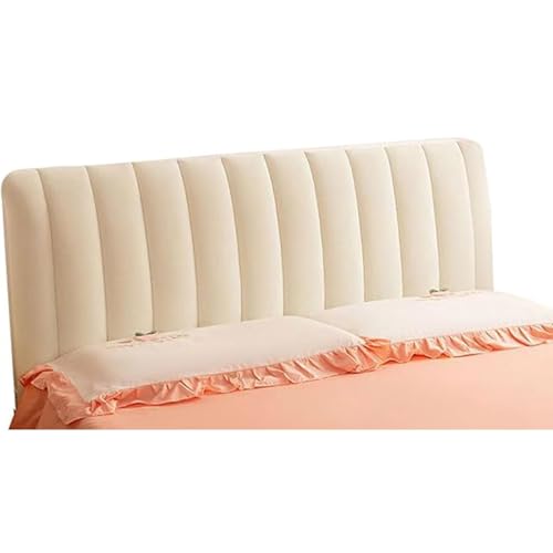 Samt-Bett-Kopfteil-Schonbezug, Stretch-Einzel-/Doppelbett-Kopfteil-Bezüge, Gepolsterter All-Inclusive-Rückenlehnenbezug(Beige,W140xH70cm) von Generic