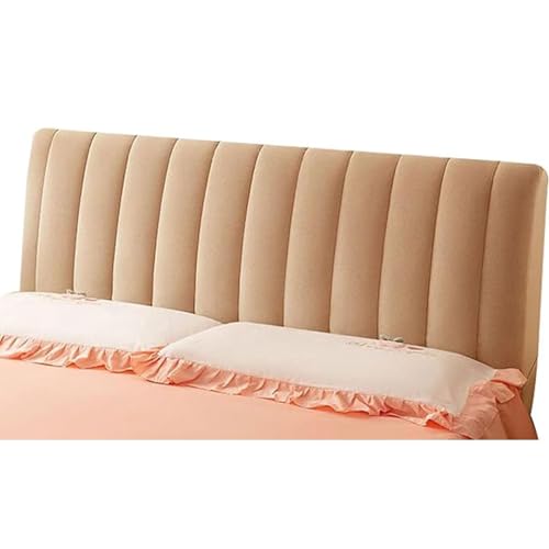 Samt-Bett-Kopfteil-Schonbezug, Stretch-Einzel-/Doppelbett-Kopfteil-Bezüge, Gepolsterter All-Inclusive-Rückenlehnenbezug(Coffee Brown,W150xH70cm) von Generic