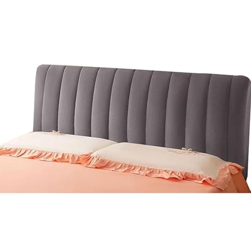 Samt-Bett-Kopfteil-Schonbezug, Stretch-Einzel-/Doppelbett-Kopfteil-Bezüge, Gepolsterter All-Inclusive-Rückenlehnenbezug(Dark Grey,W150xH70cm) von Generic