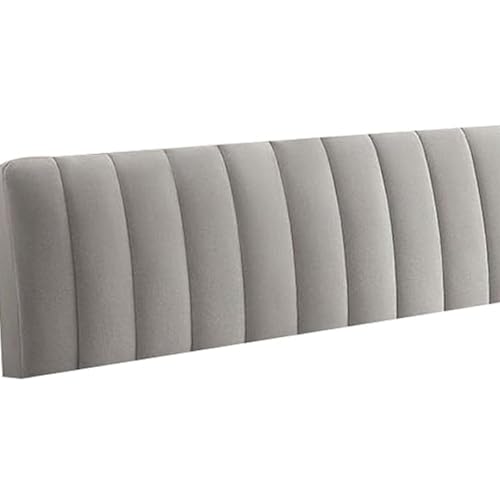 Samt-Bett-Kopfteil-Schonbezug, Stretch-Einzel-/Doppelbett-Kopfteil-Bezüge, Gepolsterter All-Inclusive-Rückenlehnenbezug(Light Grey,W150xH70cm) von Generic