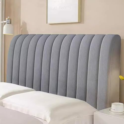 Samt Kopfteilbezug Stretch 120/160/180/200cm Staubdichter Protektor All-Inclusive Waschbar Für Gepolsterte Holz Kopfteile Queen King Twin Betten-Schlafzimmer Dekor(Dull Grey,180cm/70in) von Generic