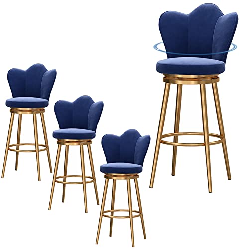 Samt Modern Stuhlset von 4, 4, 65/75 cm Barhocker mit Metallbeinen, 360 ° -Weenstühle Stühle für Küchentheke, Esszimmer, 150 kg von Generic