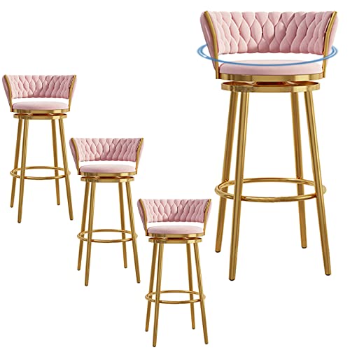 Samt Modern Stuhlset von 4, 4, 65/75 cm Barhocker mit Metallbeinen, 360 ° -Weenstühle Stühle für Küchentheke, Esszimmer, 150 kg von Generic