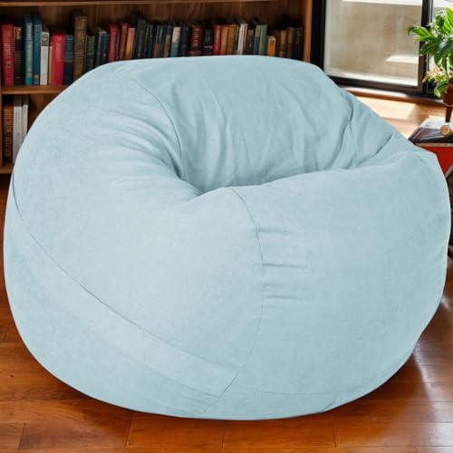 Samt Sitzsack Bezüge Ohne Füllung Verdickt Weich Waschbar Einfarbig Reißverschluss Stretch Moderner Stil Für Wohnzimmer Terrasse Schlafzimmer Büro Teenager Erwachsene,D,90 * 55cm von Generic