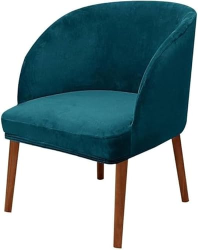 Samt Stuhlhusse Rundrücken Stretch Stuhlbezug Wingback Esszimmerstuhl Husse Stuhlabdeckung Schutzhülle – Waschbar, rutschfest, Strapazierfähig(Turquoise,Set of 4) von Generic