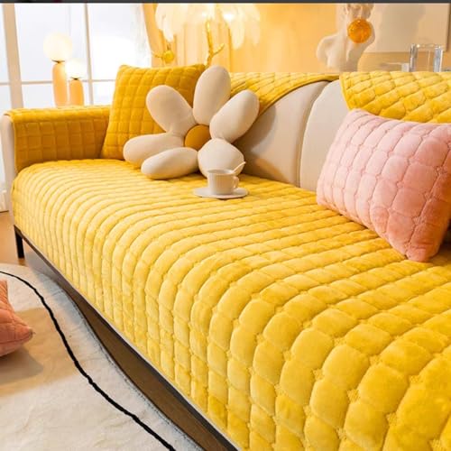 Samtsofabezug 1 2 3 4 Sitzer, Hundekatzen-Sofaschutz Anti-Rutsch-Couchbezug L-Form, Weicher Sofabezug Ecksofa-Sofa-Schutzbezug mit Rutschfester Unterseite,Gelb,110x240cm Samtsofabezug 1 2 3 4 Sitzer, Hundekatzen-Sofaschutz Anti-Rutsch-Couchbezug L-Form, Weicher Sofabezug Ecksofa-Sofa-Schutzbezug mit Rutschfester Unterseite,Gelb,110x240cm von Generic