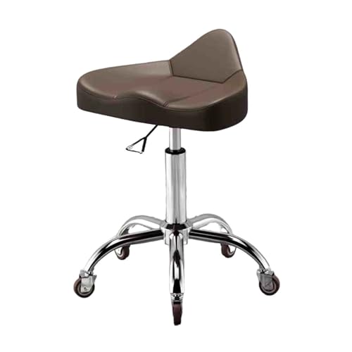 Sattelhocker Professional, Bürostuhl Aus PU-Leder, Hydraulisch Verstellbarer Rollhocker Mit Rädern, for Salonmassage Zu Hause, Tragkraft 200 Kg(Color2) von Generic